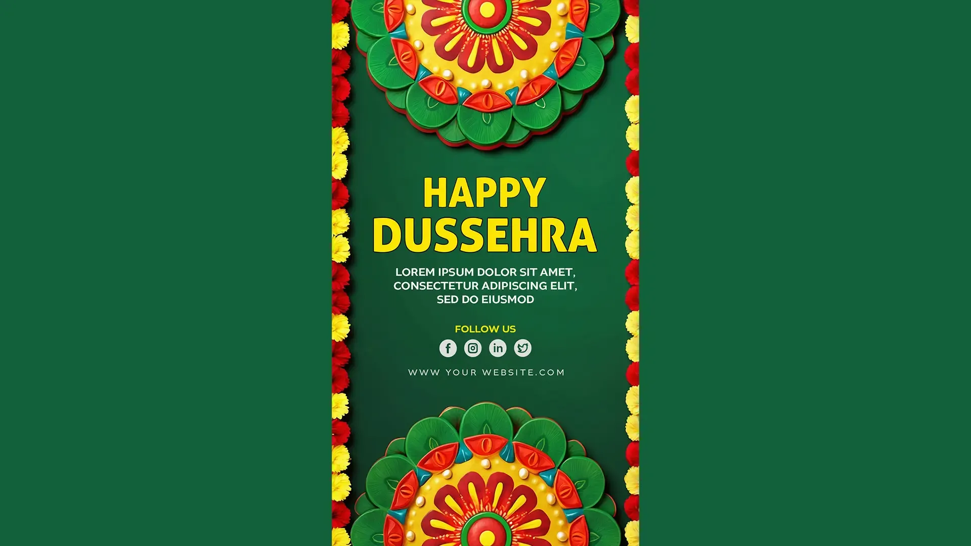 Vibrant Floral Mandala Happy Dussehra Instagram Story Card image